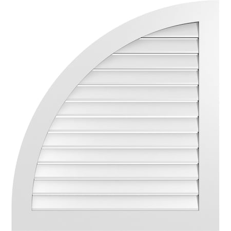 Ekena Millwork Quarter Round Top Left Surface Mount PVC Gable Vent w/ 3-1/2"W x 1"P Standard Frame, 36"W x 40"H GVPQL36X4001SF
